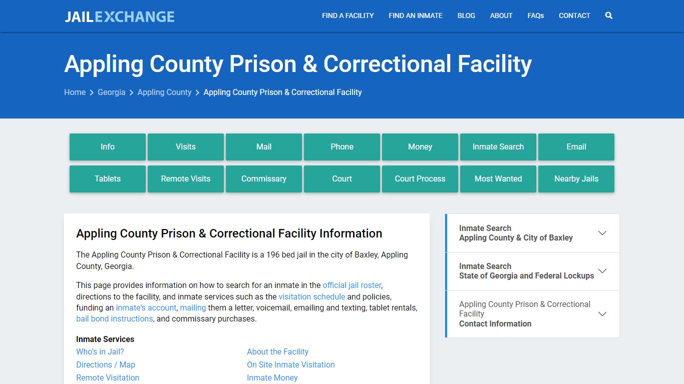 Appling County Prison & Correctional Facility, GA Inmate Search ...